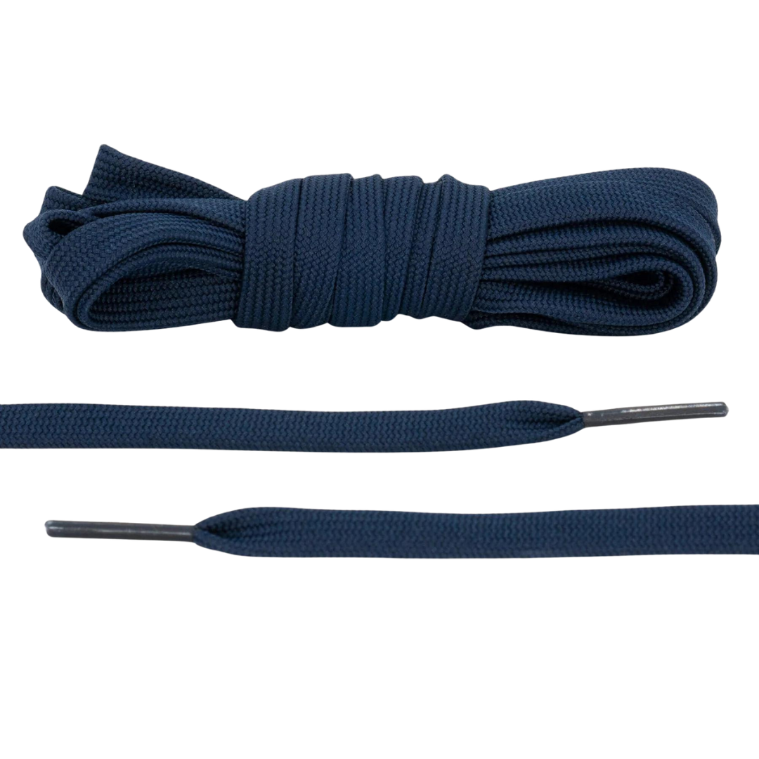 Navy Blue Flat Shoelace Jordan Laces, Nike Laces, Air Force Laces