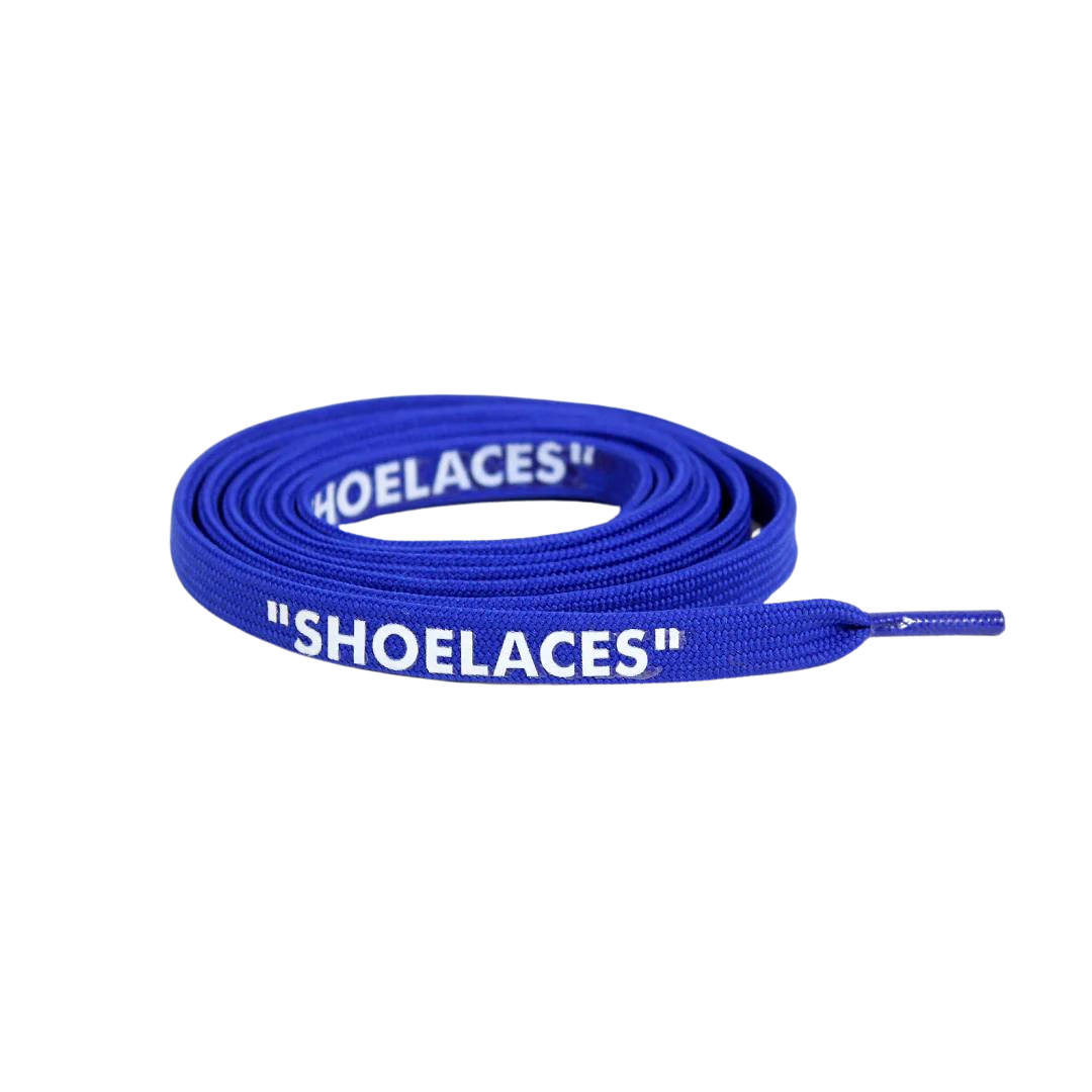 Royal Blue Off-White Style “SHOELACES” for Sneakers – Premium Flat Laces by KNOTTY