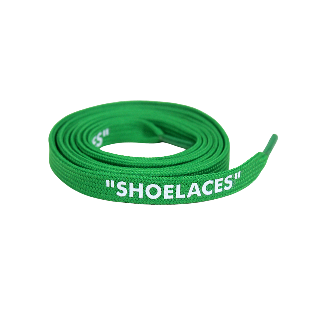 Green Off-White Style “SHOELACES” for Sneakers – Premium Flat Laces by KNOTTY