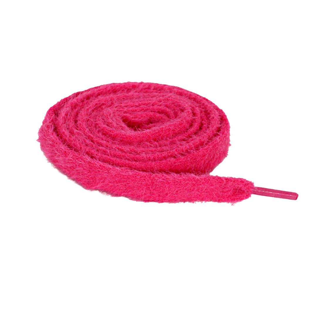 COZY FUZZY HOT PINK FAT LACES BY KNOTTY