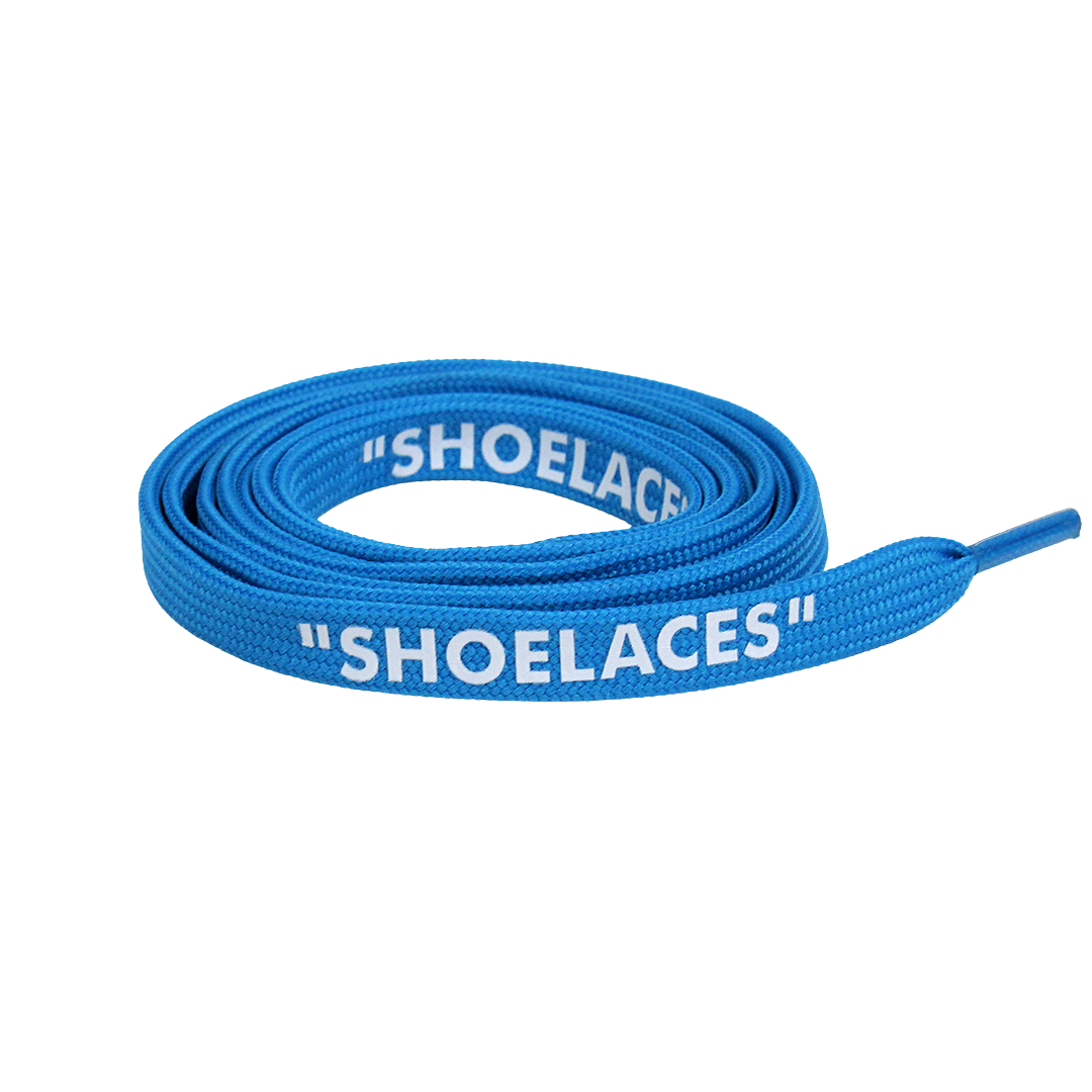 Electric Blue Off-White Style “SHOELACES” for Sneakers – Premium Flat Laces by KNOTTY