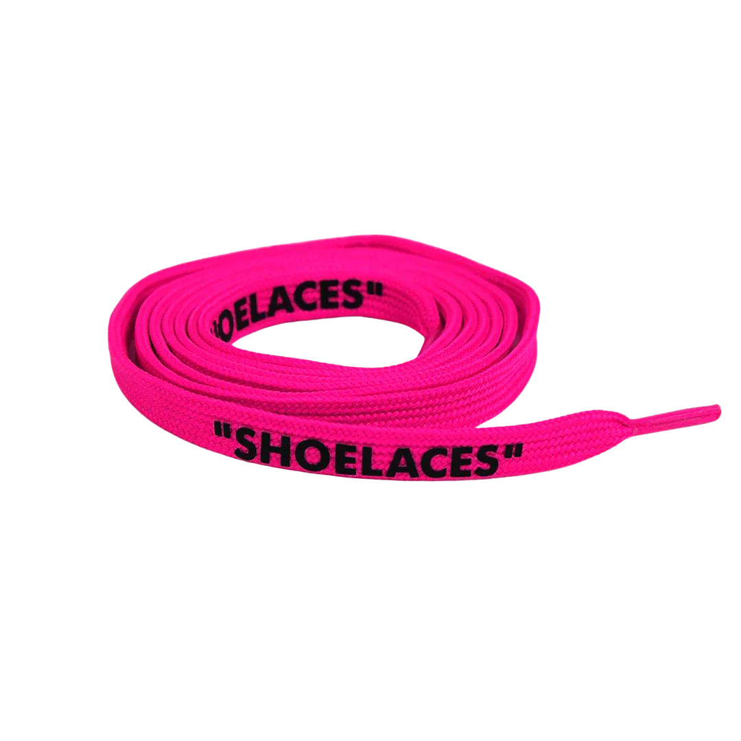 Pink Off-White Style “SHOELACES” for Sneakers – Premium Flat Laces by KNOTTY