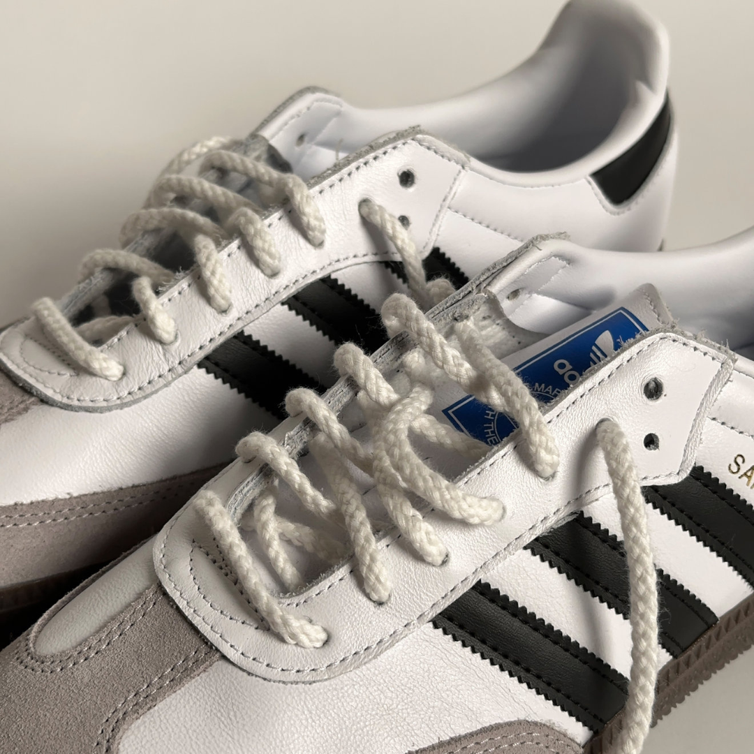 White Braided Rope Slim Sneaker Laces | Premium Slimcord Shoelaces by KNOTTY