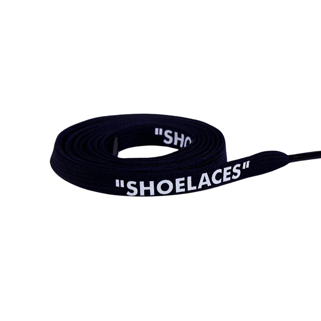 Navy Blue Off-White Style “SHOELACES” for Sneakers – Premium Flat Laces by KNOTTY