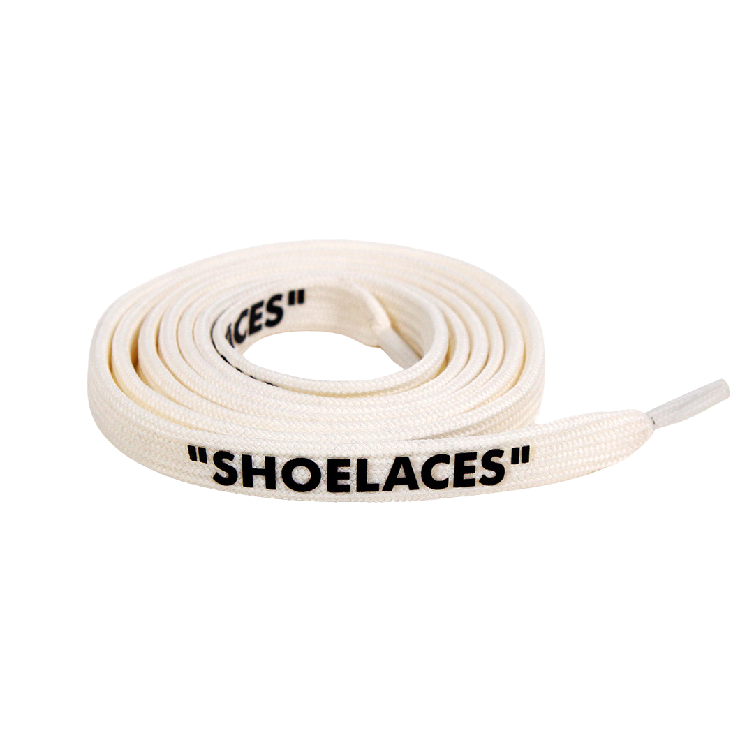 White Off-White Style “SHOELACES” for Sneakers – Premium Flat Laces by KNOTTY
