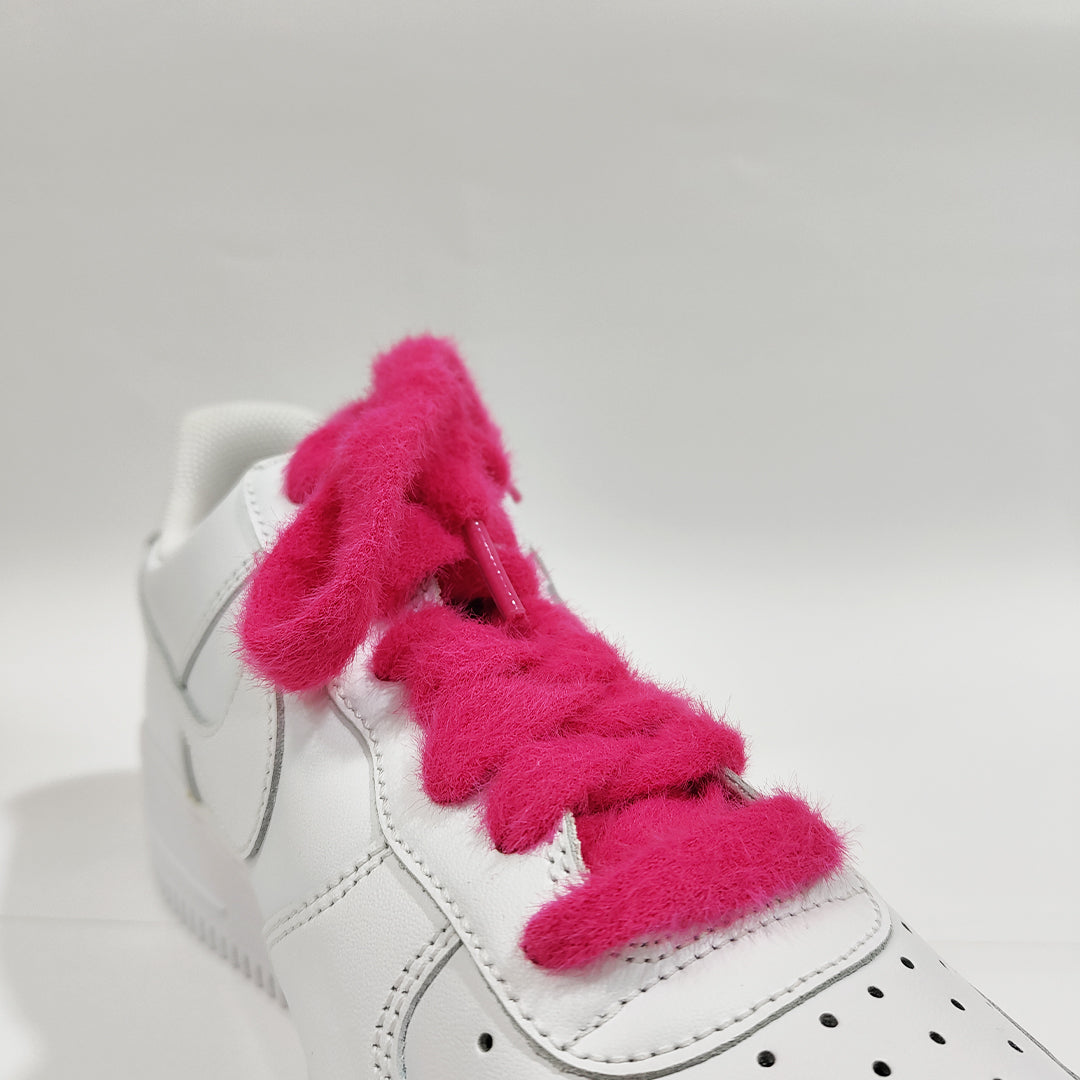 COZY FUZZY HOT PINK FAT LACES BY KNOTTY