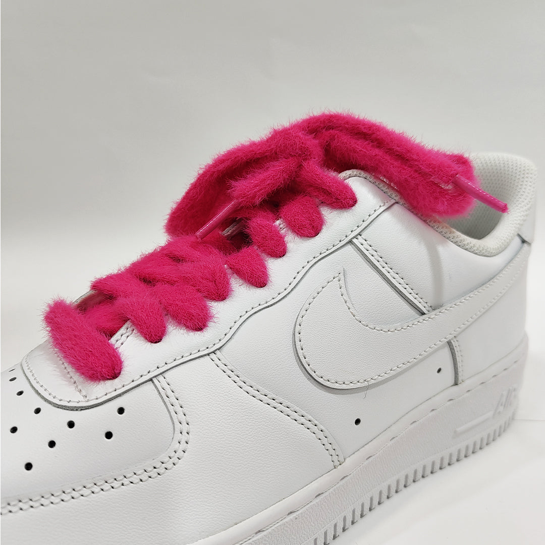 COZY FUZZY HOT PINK FAT LACES BY KNOTTY