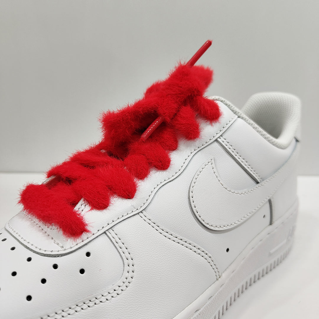 COZY FUZZY RED RUBY FAT LACES BY KNOTTY