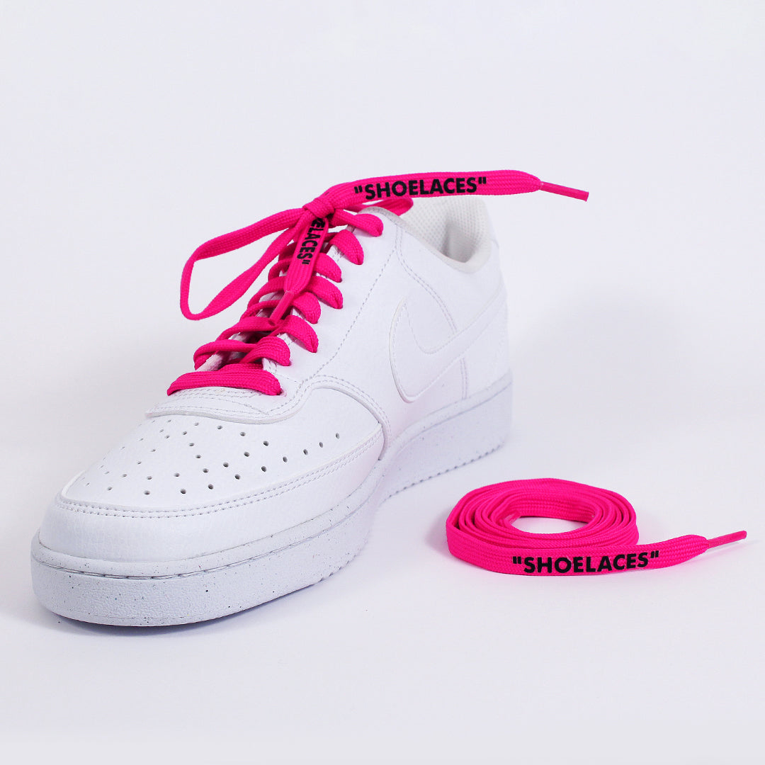 Pink Off-White Style “SHOELACES” for Sneakers – Premium Flat Laces by KNOTTY