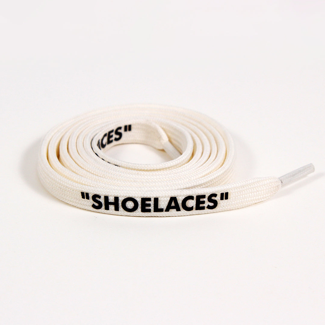 White Off-White Style “SHOELACES” for Sneakers – Premium Flat Laces by KNOTTY