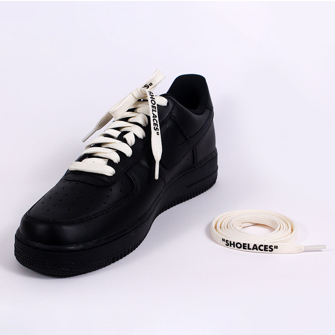 White Off-White Style “SHOELACES” for Sneakers – Premium Flat Laces by KNOTTY