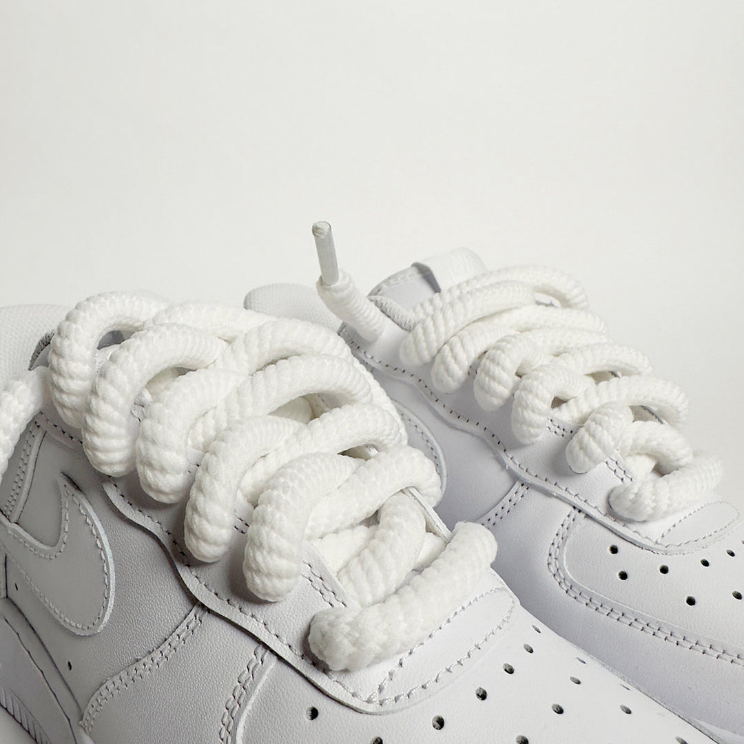 White Wired Rope Shoelaces | Premium Sneaker Laces – KNOTTY