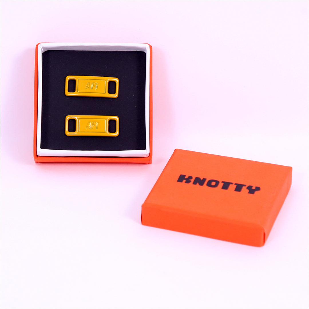 Premium Yellow Air Force 1 Dubrae Replacement ( Lace Tag) By KNOTTY