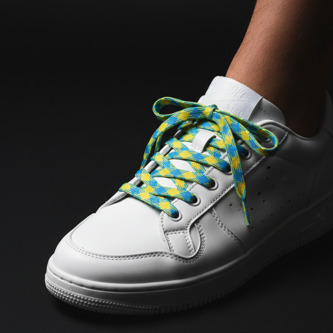 Sour Diesel Patterned Flat Laces | Best for Nike, Jordan & Hoka by KNOTTY