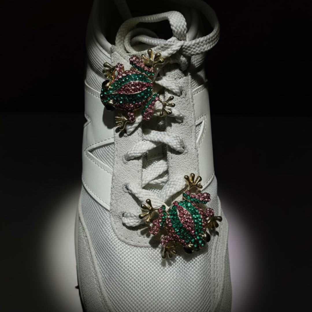Jewel Frog Sneaker Charm | Statement Shoe Charm for Nike, Jordan & Adidas By KNOTTY