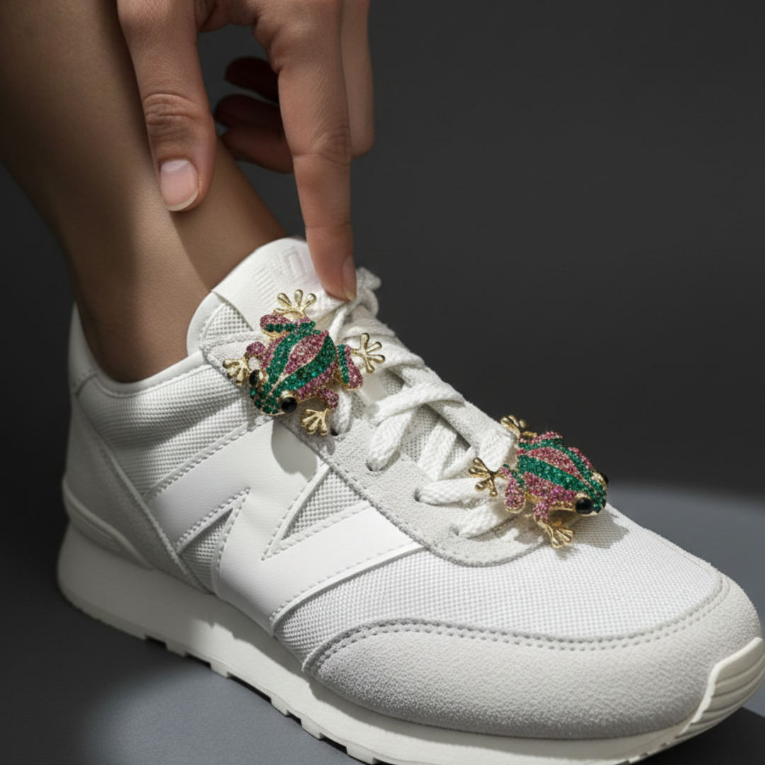 Jewel Frog Sneaker Charm | Statement Shoe Charm for Nike, Jordan & Adidas By KNOTTY