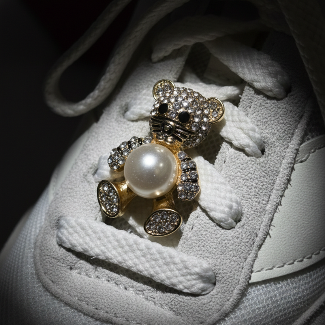 Pearl Teddy Sneaker Charm | Premium Shoe Charm for Nike, Jordan & Adidas By KNOTTY