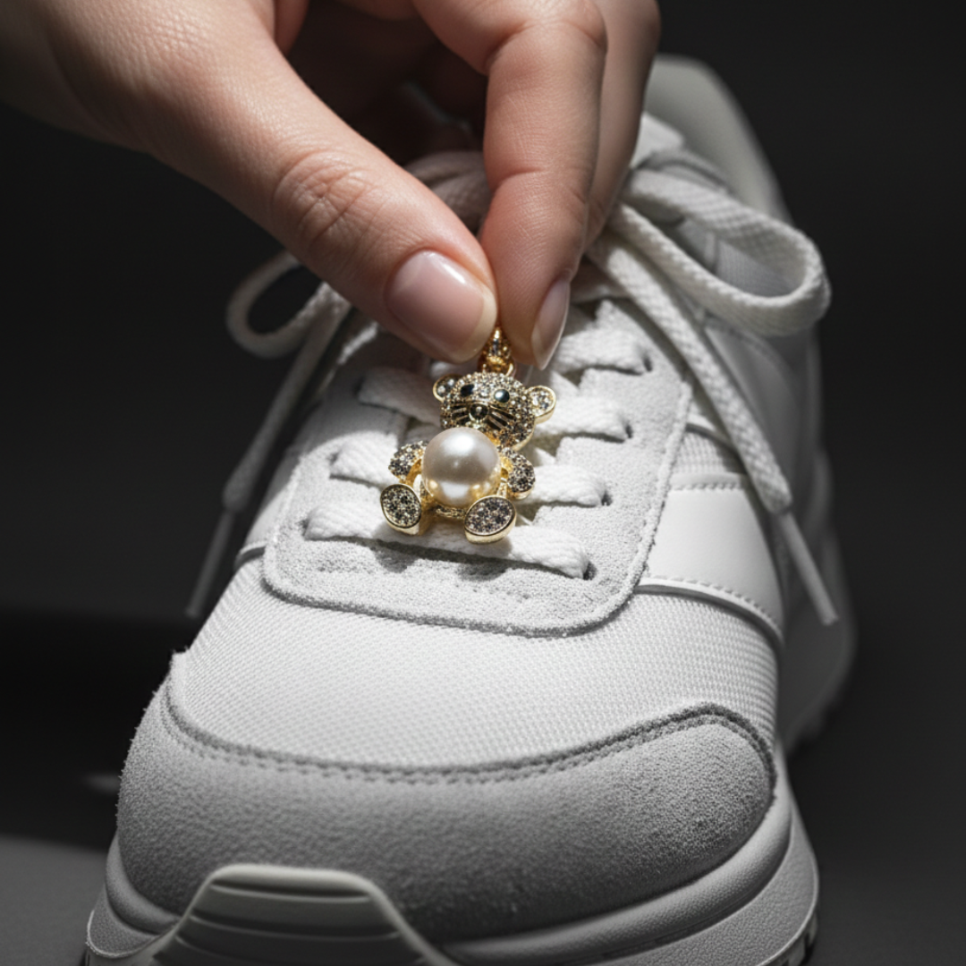 Pearl Teddy Sneaker Charm | Premium Shoe Charm for Nike, Jordan & Adidas By KNOTTY