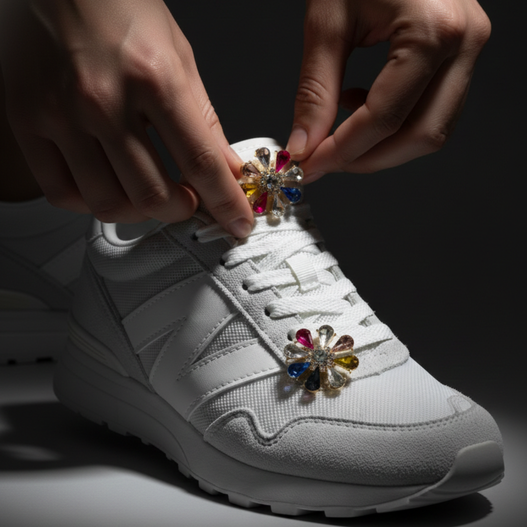 Multi-Colour Crystal Sneaker Charm | Premium Shoe Charm for Nike, Jordan & Adidas By KNOTTY
