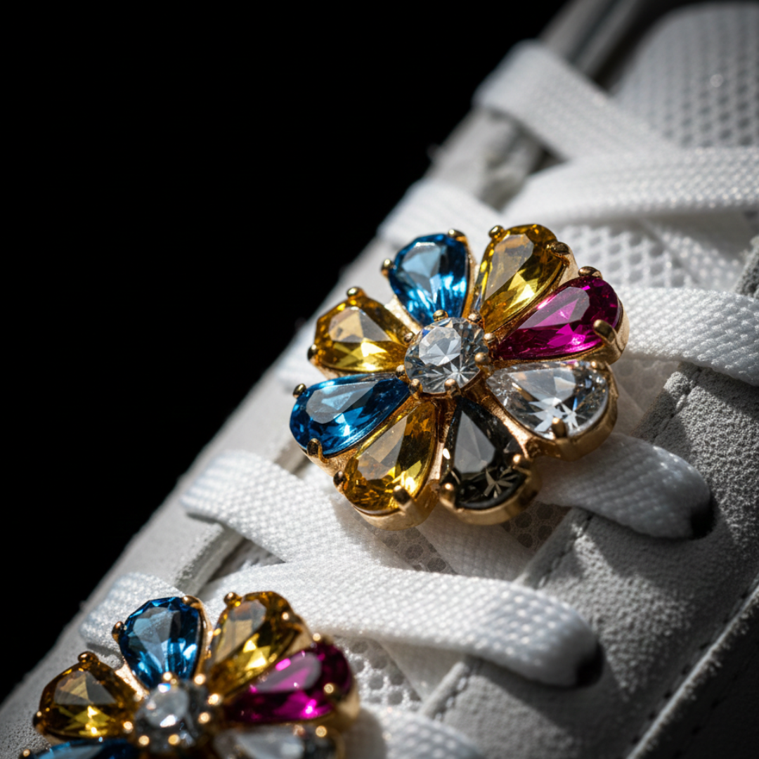 Multi-Colour Crystal Sneaker Charm | Premium Shoe Charm for Nike, Jordan & Adidas By KNOTTY