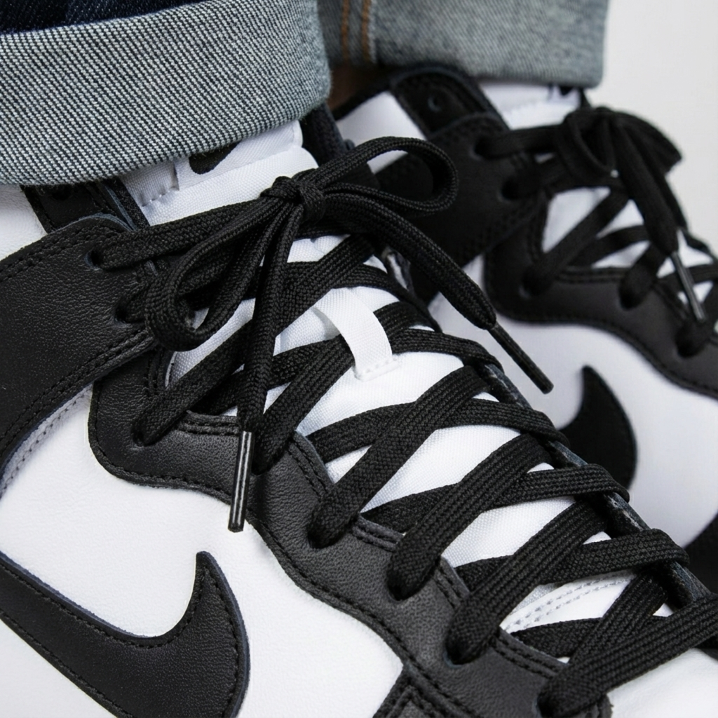Classic Black Flat Shoelaces | Jordan Shoelaces, Nike Shoelaces, Air Force 1 Shoelaces By KNOTTY