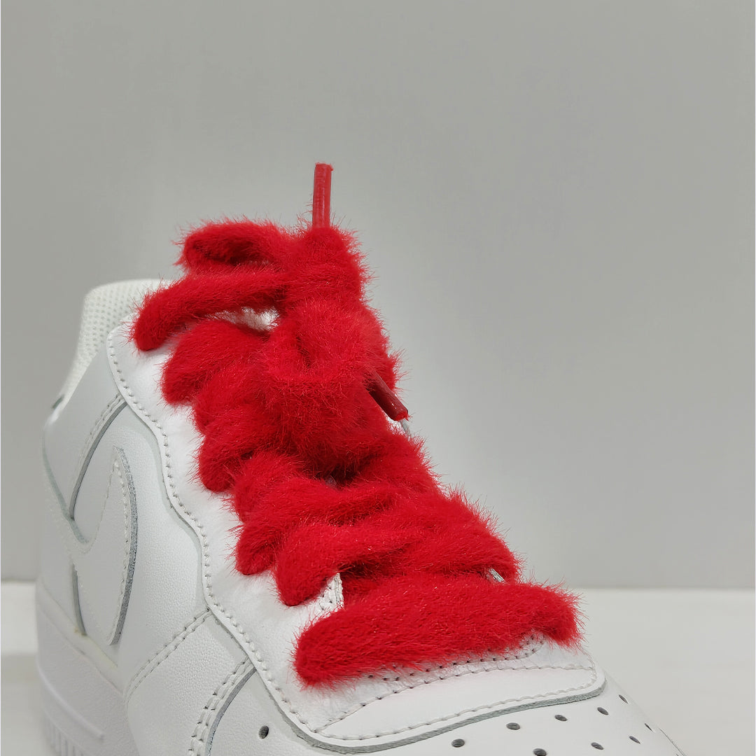 Lacets Pelucheux Endoto - 2 Paires De 16 Mm De Large - Fourrure épaisse Pour Chaussures - Style Fuzzy Et Fun