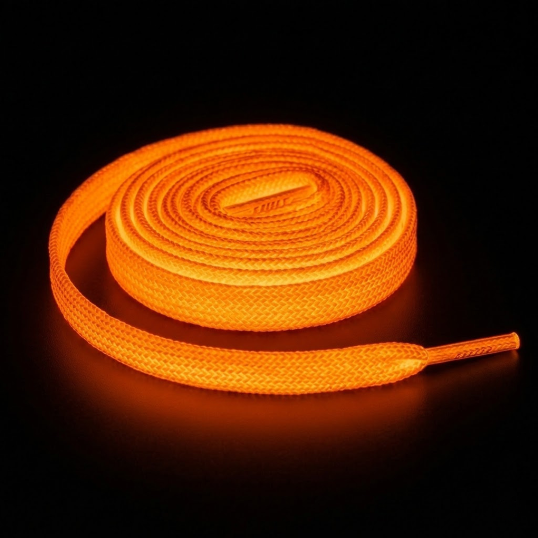 Glow in the Dark Shoelaces | Orange | Phosphorescent UV Laces for Sneakers by KNOTTY